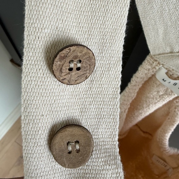 Anthropologie Mable Cream Knit Overall Romper Oatmeal Light Tan Color • L - Picture 7 of 9